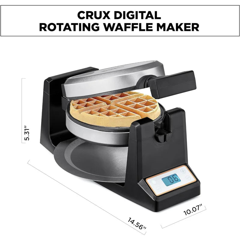 Rotating Belgian Waffle Maker with Deep Nonstick PFOA Free Plates, Digital Keto Iron with LCD