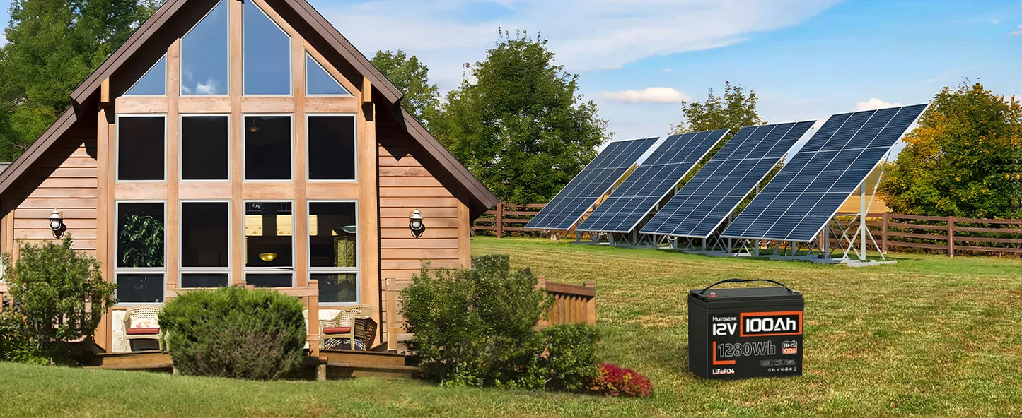 Humsienk 12V 100Ah Built-in 100A BMS Lithium Iron Phosphate Battery Packs