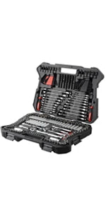 12-Piece Mechanics Tool Set and Socket Set, Professional, SAE/Metric