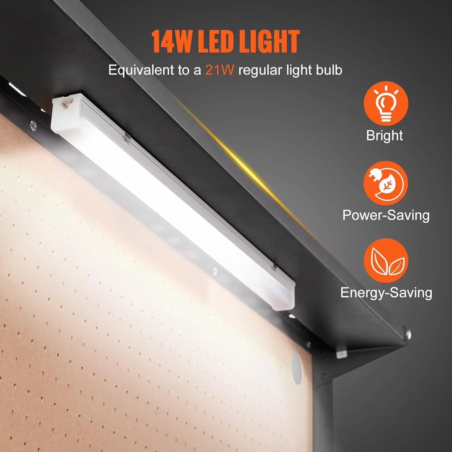 Workbench, A3 Steel Workbenches for Garage max 1500W, Heavy Duty Work Bench w/220 lbs Load Capacity