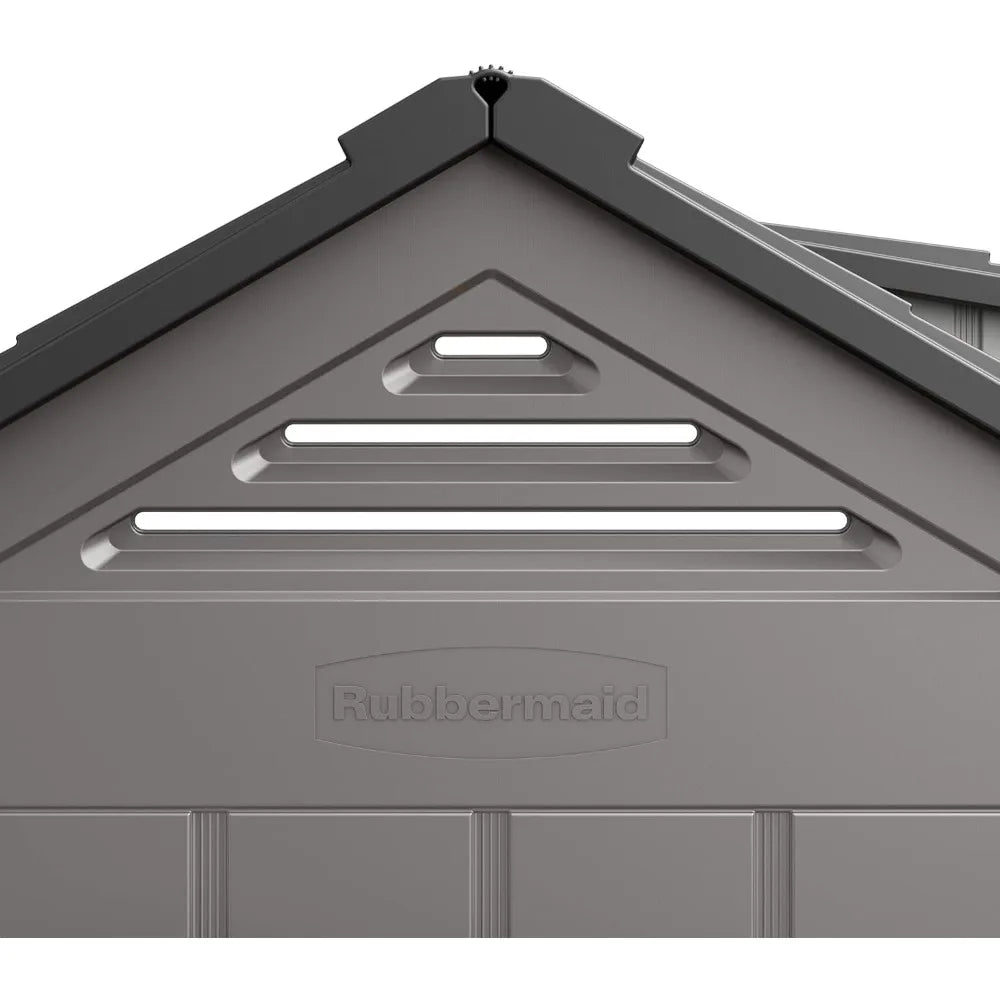 Resin Weather Resistant Outdoor Storage Shed, 7 x 7 ft., Simple Gray/Onyx