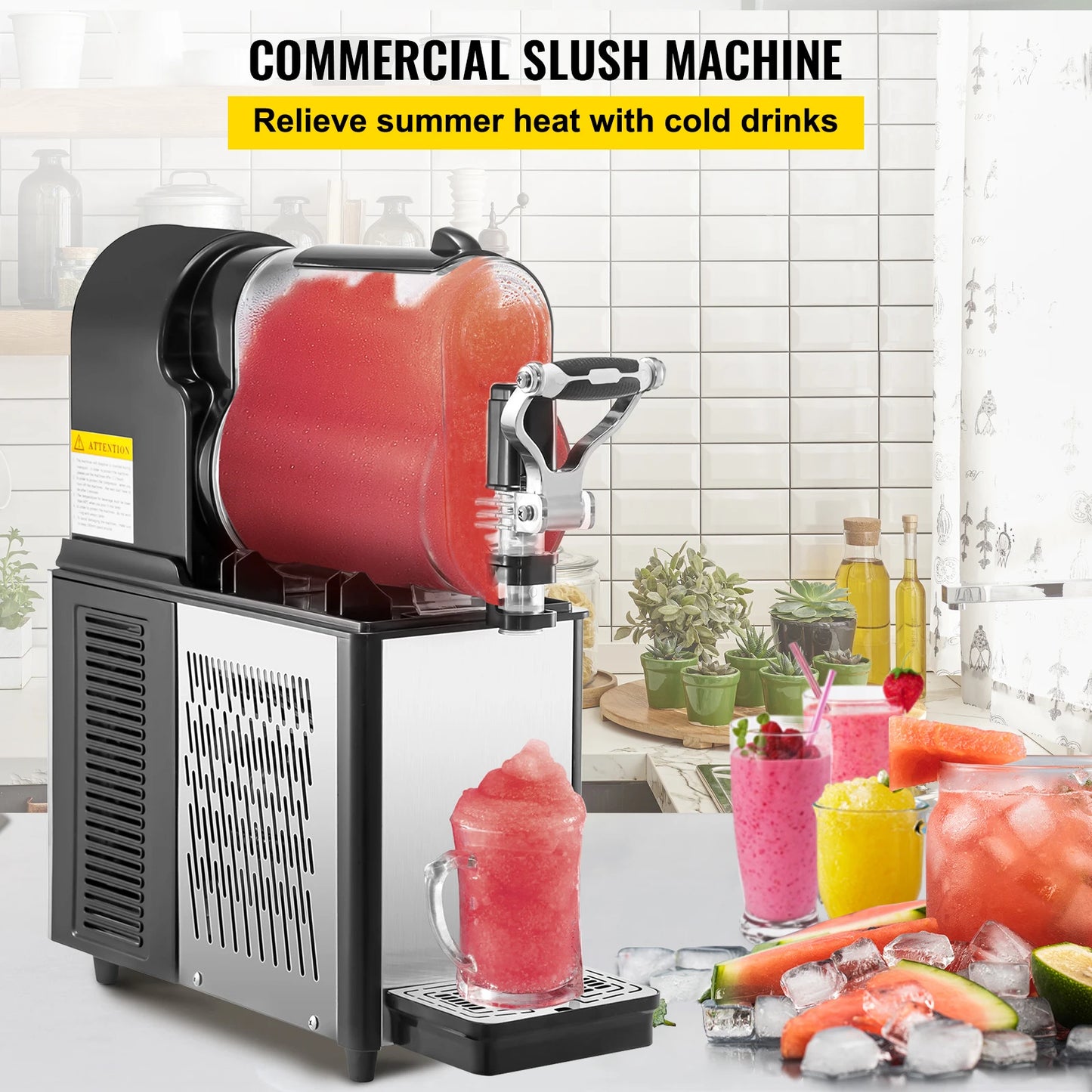 SucceBuy 3/6L Jar Commercial Slushie Machine Slush Maker Frozen Smoothie Granita Vending Machine