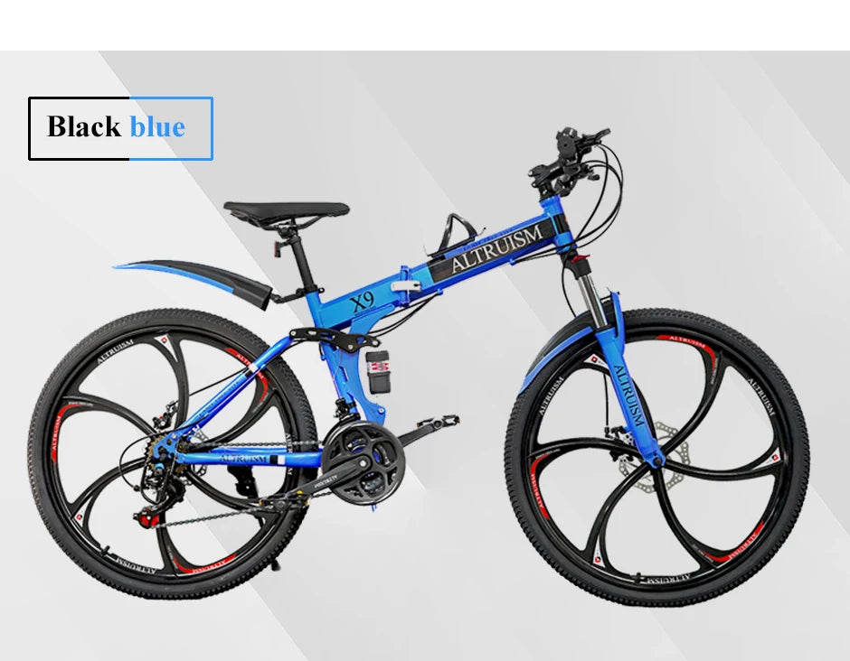 26 Inch Mountain Bike 21 Speed Dual Suspension Adult Bicycle with Adjustable Disc Brake