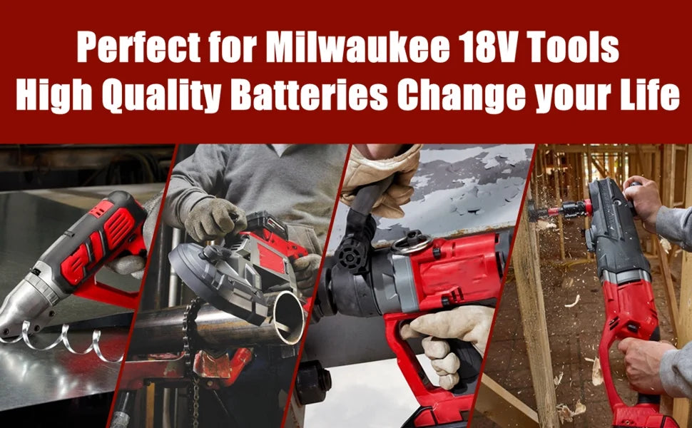 18V 6.5Ah Replacement-Milwaukee M18 XC Lithium Battery 48-11-1860 48-11-1850 48-11-1840 48-11-1820