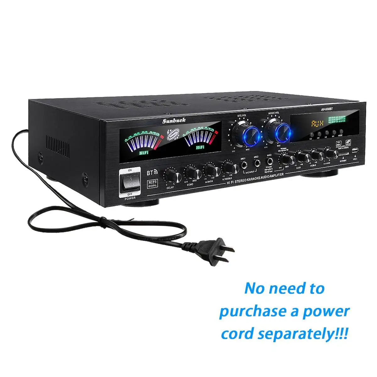 AV555BT 4000W 5CH Home Theater 12V bluetooth Home Power Amplifier Audio Stereo amplificador FM USB