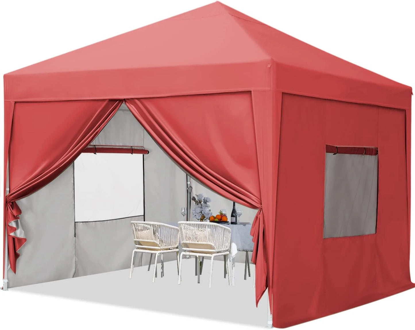 QuikTent 10'x10' Pop up Canopy Tent w/Sidewalls, Enclosed Instant Outdoor Gazebo Shelter Waterproof