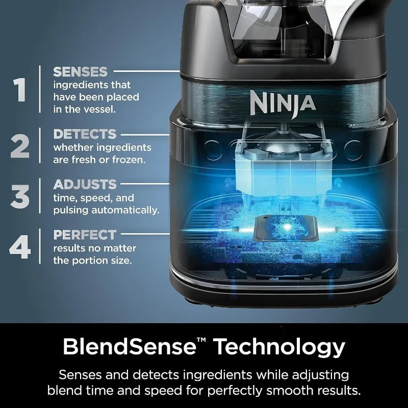 Ninja TB201 Detect Power Blender Pro, BlendSense Technology/1800 Peak Watts, 72 oz. Pitcher,Blender