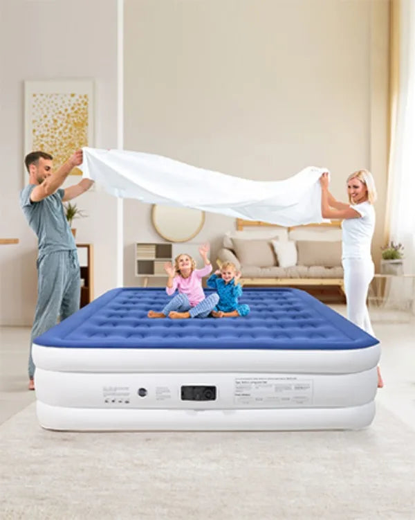 OH Geni Twin Air Mattress with Built in Pump, 18 Inch Quick Inflation/Deflation Camping Air Mattress