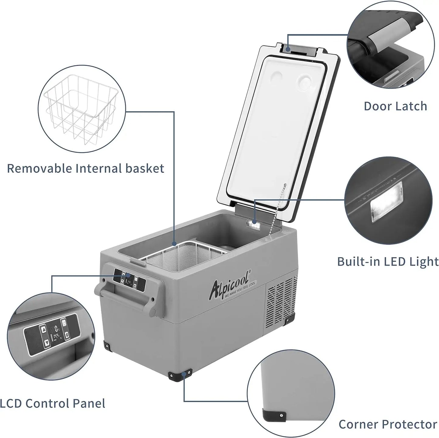 CF35 Portable Fat Cooling Car Refrigerator,12 Volt  Fridge Freezer, 37 Quart (35 Liter)