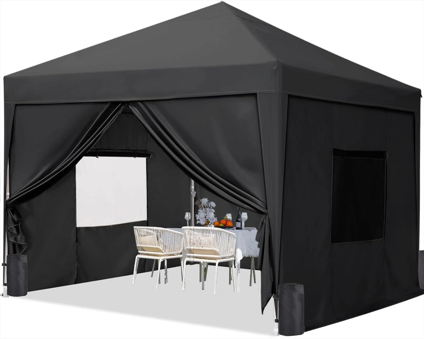 QuikTent 10'x10' Pop up Canopy Tent w/Sidewalls, Enclosed Instant Outdoor Gazebo Shelter Waterproof