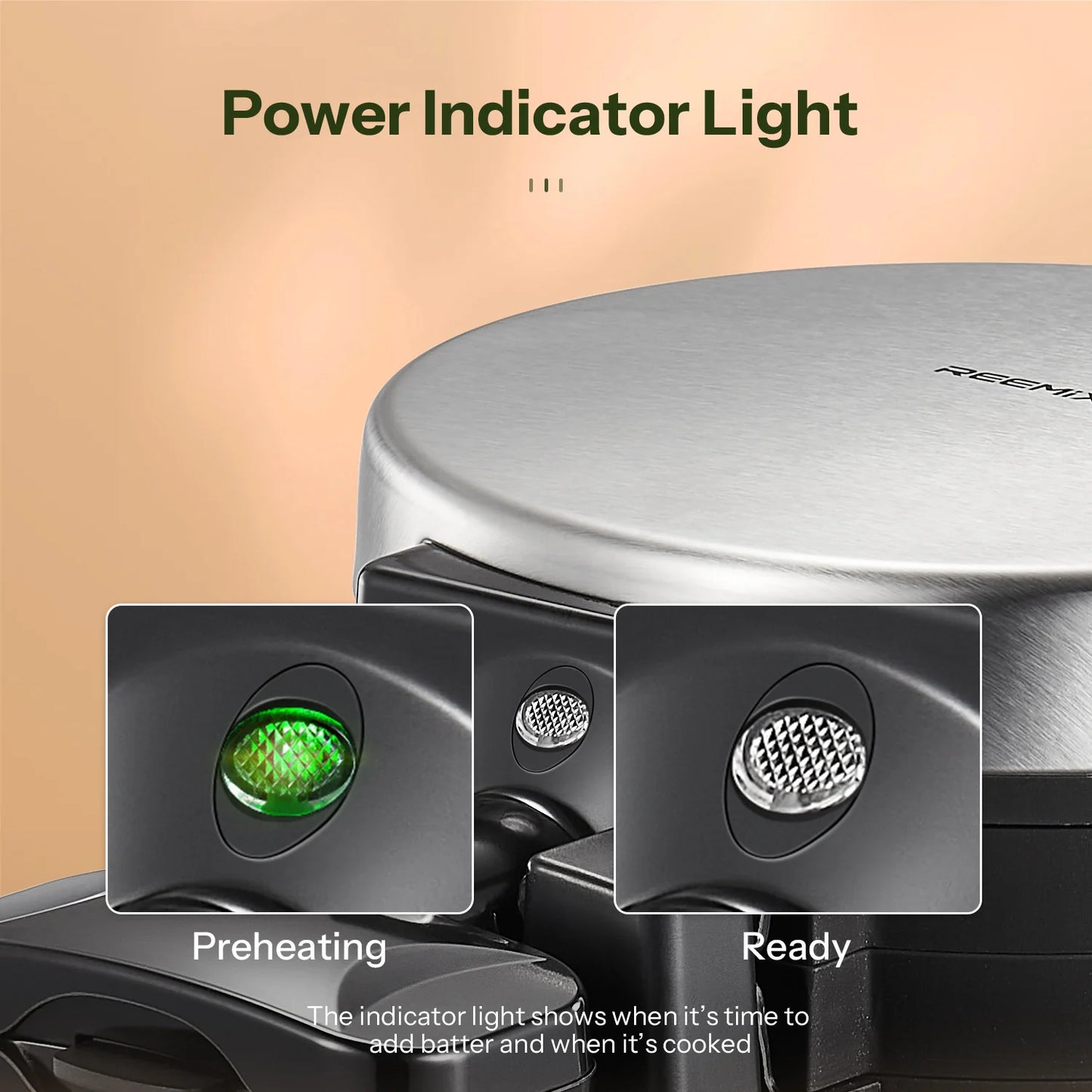 4-Slice Belgian Waffle Maker, 3 Browning Levels with Nonstick Square Waffler Iron Plates, 1200 Watts