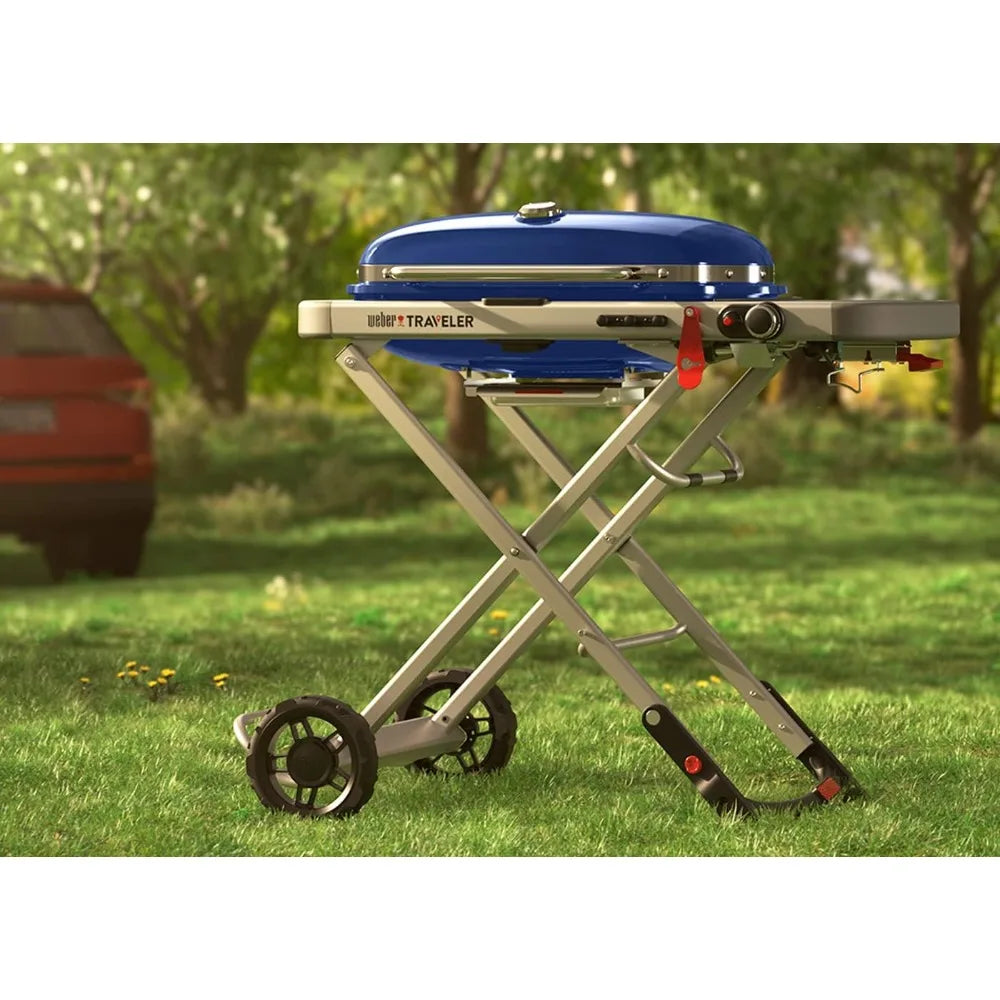 Weber Traveler Portable Gas Grill, Blue