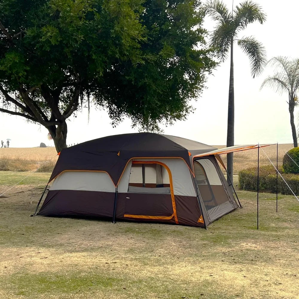 Extra Large Tent 10-12-14 Person(A),Family Cabin Tents,2 Rooms,3 Doors and 3 Windows with Mesh