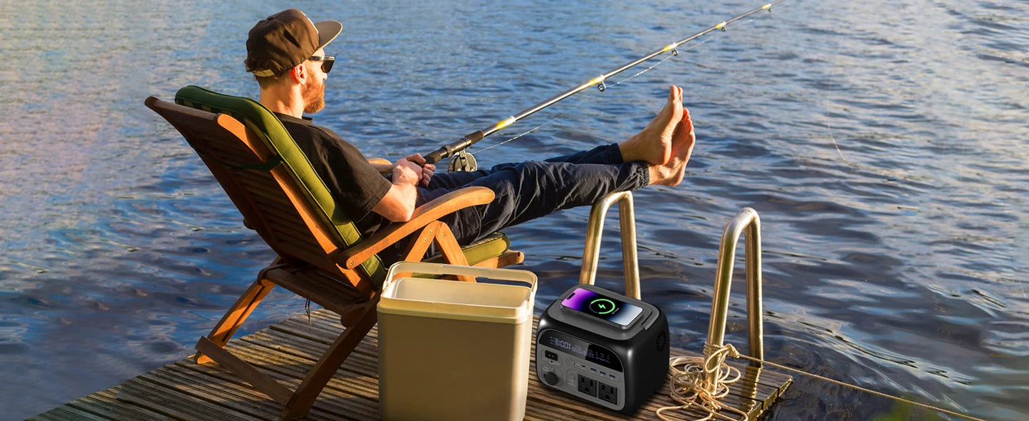 CTOLITY AP400 500W Portable Power Station 345.6Wh LiFePo4 Battery 100W 200W Solar Panel