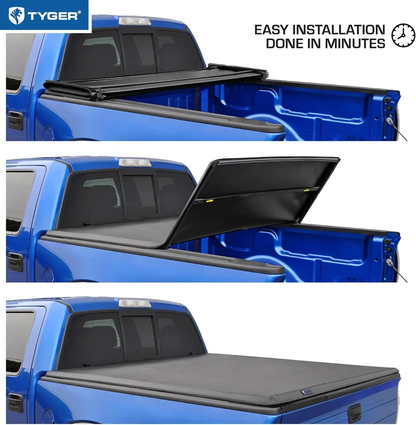 Tyger Auto T3 Soft Tri-fold Truck Bed Tonneau/2022-2024 Ford Maverick | 4.5' (54") Bed | TG-BC3F1061