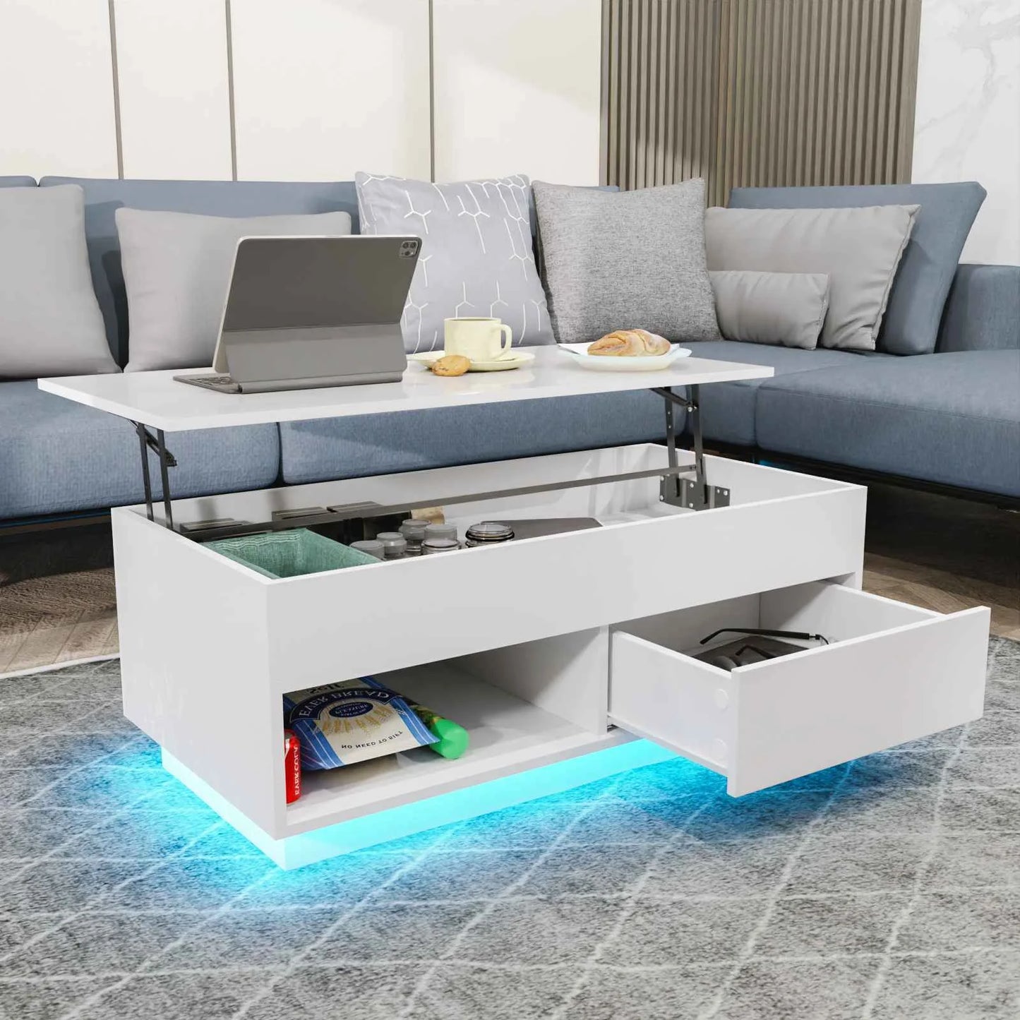 LED Lift Coffee Table The Ultimate Modern Furniture with Height Adjustment and Sleek Design