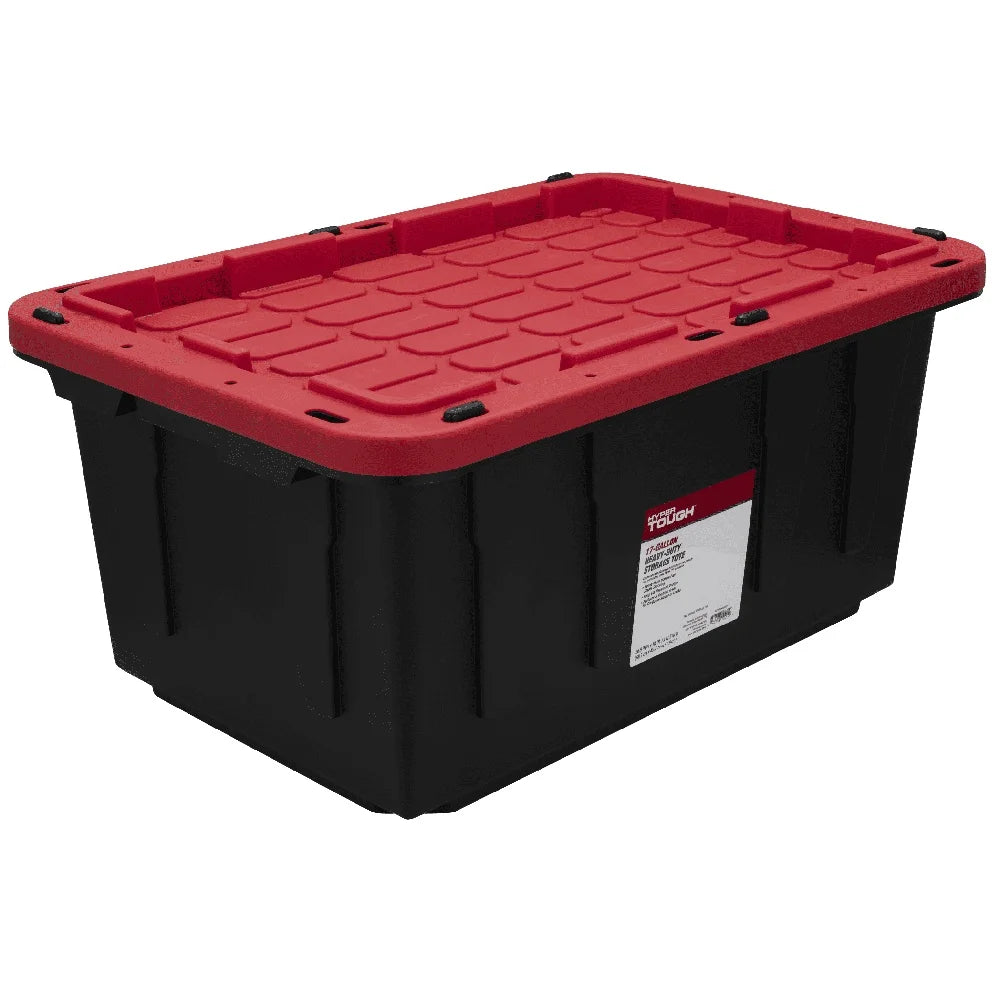 17 Gallon Plastic Storage Bin Stackable Storage Container w/Snap-On Lid Lockable Tote Organization