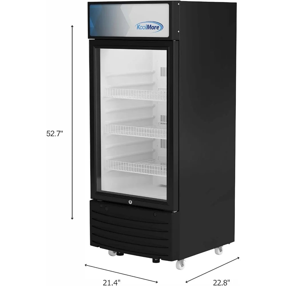 1D-6C 6 Cu. Ft. Commercial One Glass Door Display Upright Beverage Refrigerator Cooler Merchandiser