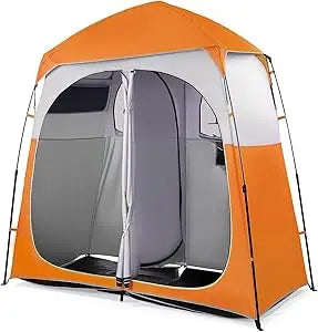 Vingli 2-Room Shower Tent: 7.5ft Pop-Up Shelter with Carry Bag, Ideal for Portable Toilets