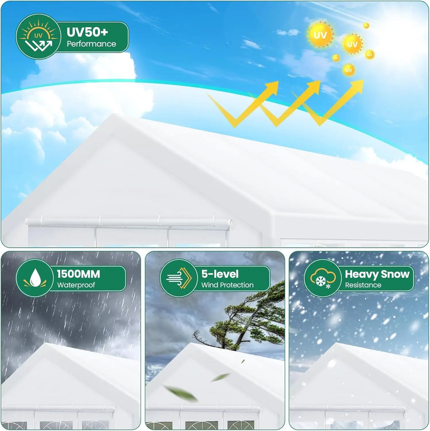 COBIZI 20x40 Party Tent Heavy Duty, Galvanized Wedding Tent, Event Shelter