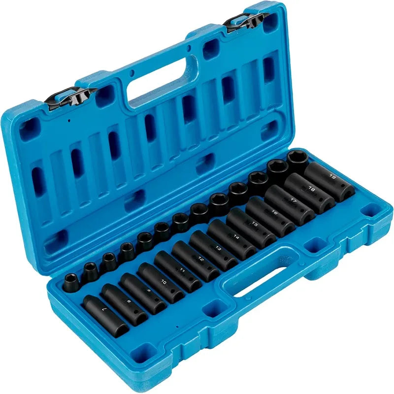 VEVOR Impact Socket Set 3/8 inches 26 Piece Impact Sockets,with a Storage Cage