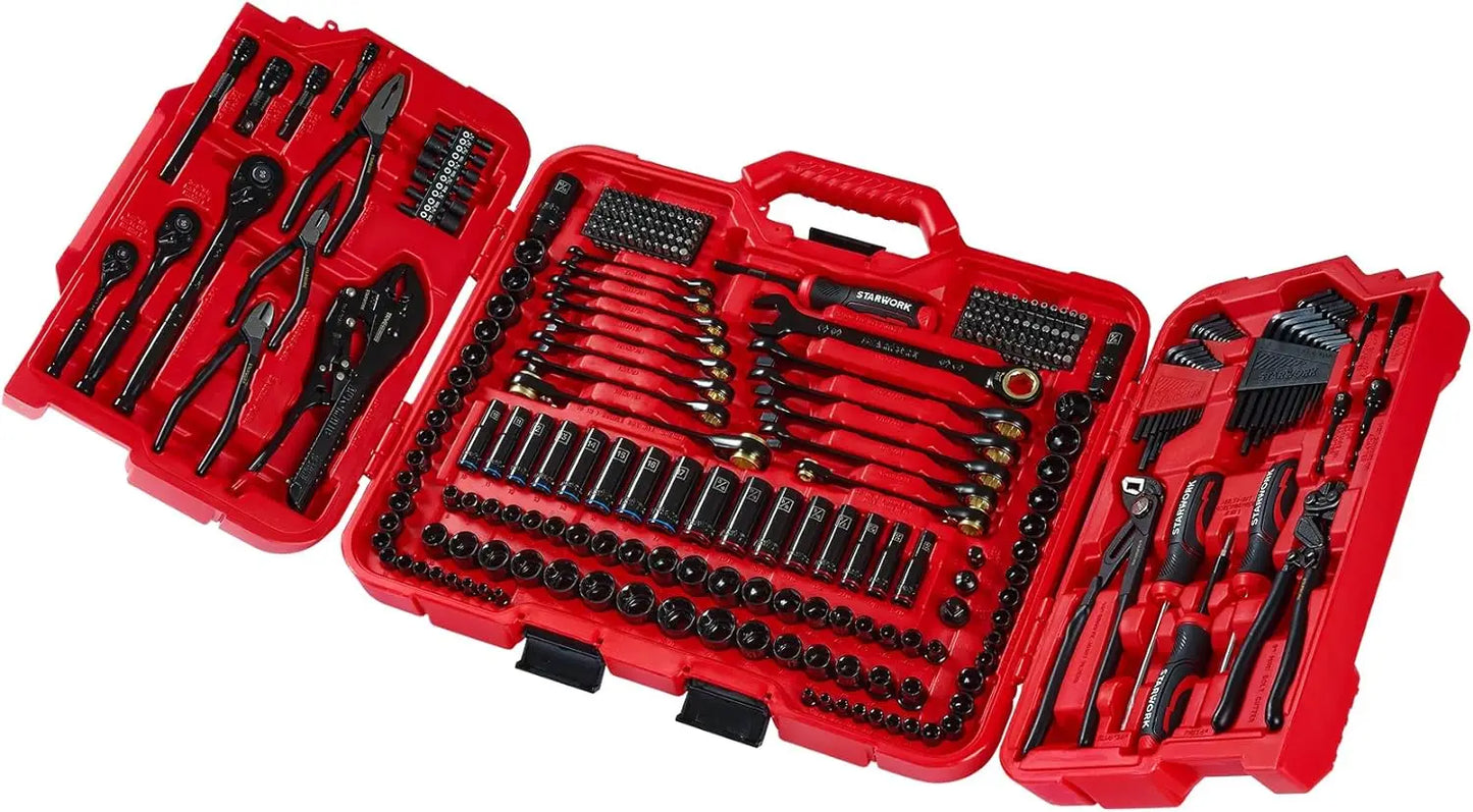 12-Piece Mechanics Tool Set and Socket Set, Professional, SAE/Metric