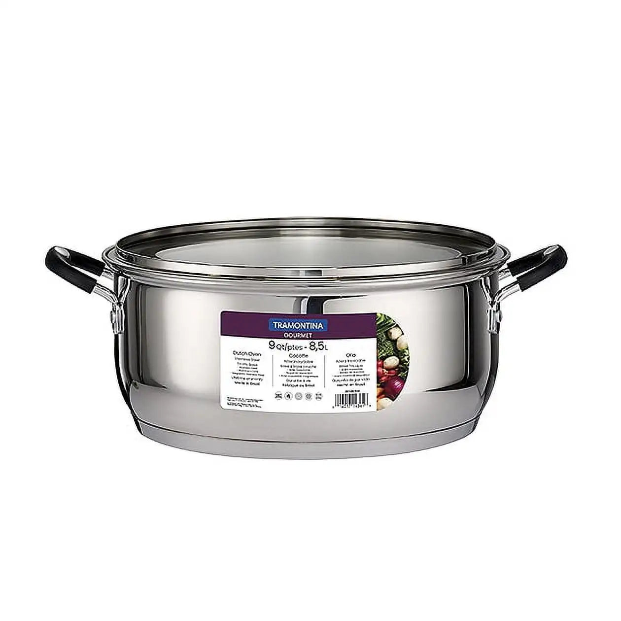 Gourmet 9QT Dutch Oven Stainless Steel - Perfect for Chefs & Family Cooking | Soups, Stews, Braising