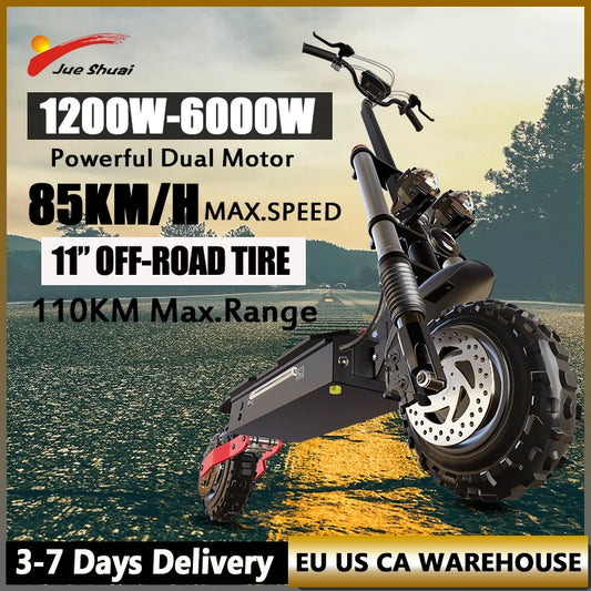 OFF Road Electric Scooter 1200W-6000W Starong Dual Motor Scooter,85KM/H Top Speed