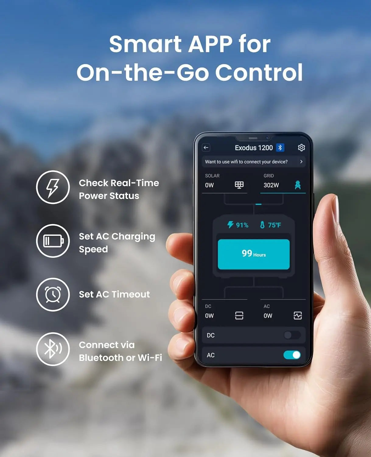 2025NEW Portable Power Station 1200W 992Wh LiFePO4 Solar Generator w/Smart App Control, UPS