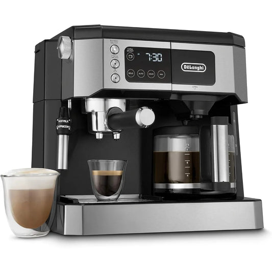 DeLonghi Coffee Maker & Espresso Machine + Advanced Adjustable Milk Frother/Cappuccino