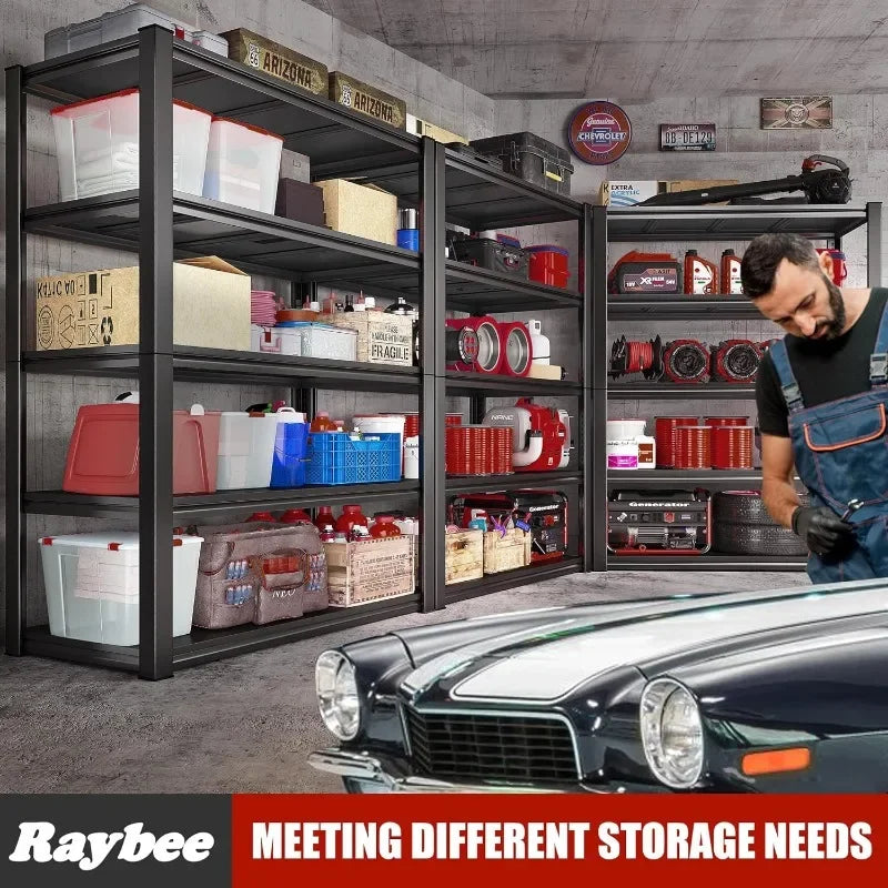 Raybee Garage Shelving Heavy Duty Storage Shelves 2000LBS Adjustable Garage Storage Shelves 5 Tier