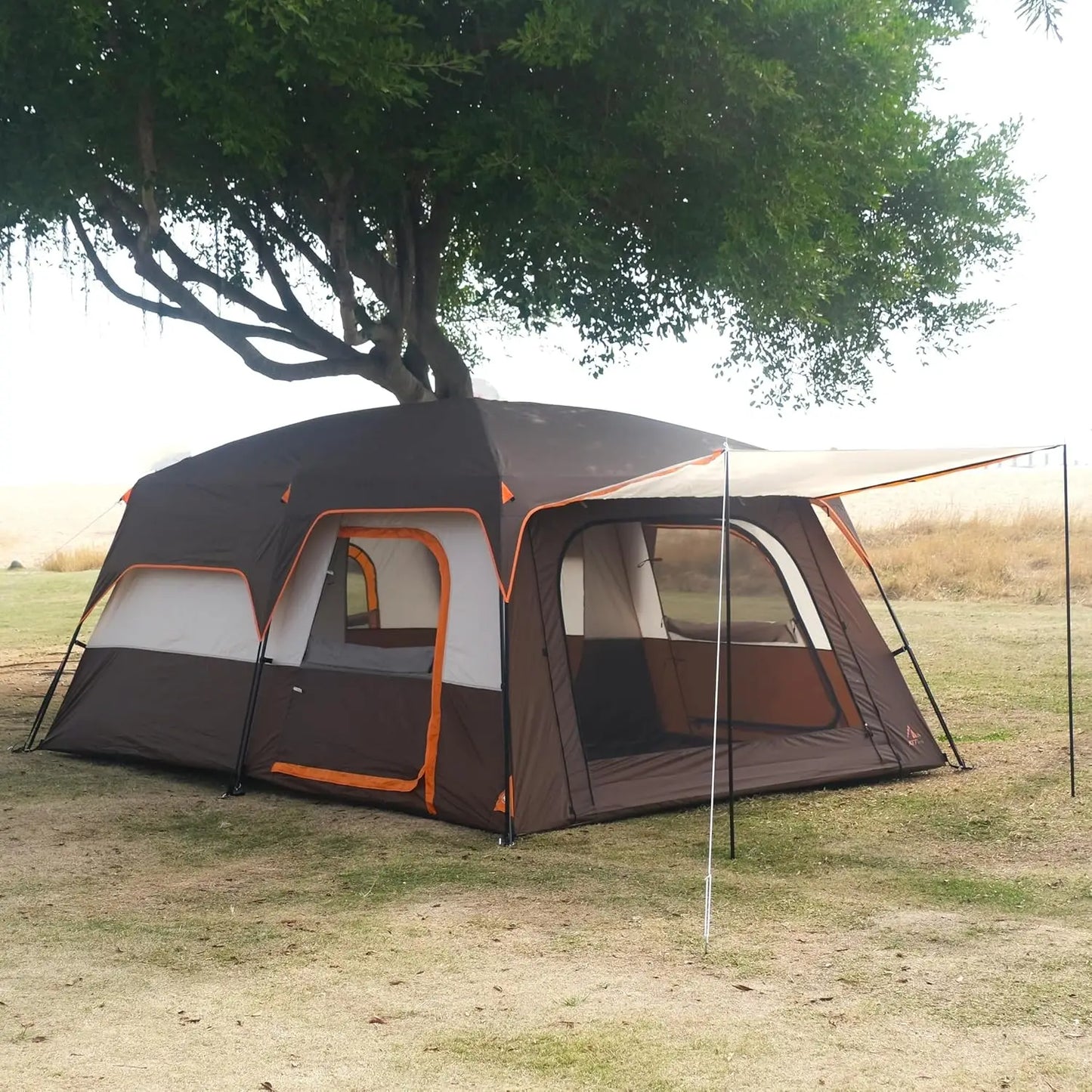 Extra Large Tent 6-10-12-14 Person(Style-B),Family Cabin Tents,2 Rooms,3 Doors and 3 Windows