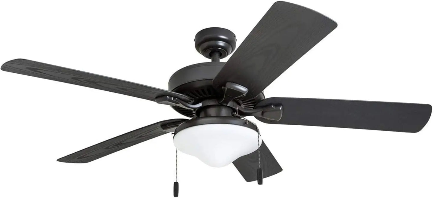 Honeywell Ceiling Fans Belmar, 52" Traditional Indoor Outdoor LED Ceiling Fan w/Light, Pull Chain