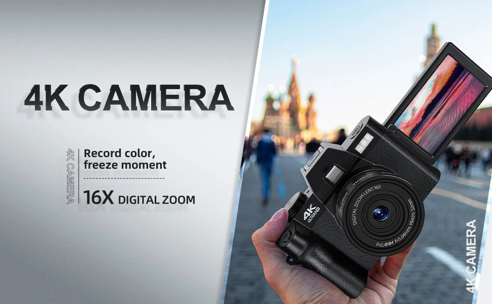 Compact Digital Photography Camera 4K WIFI Webcam  Video Recorder YouTube 48MP Camcorder 16X Digital