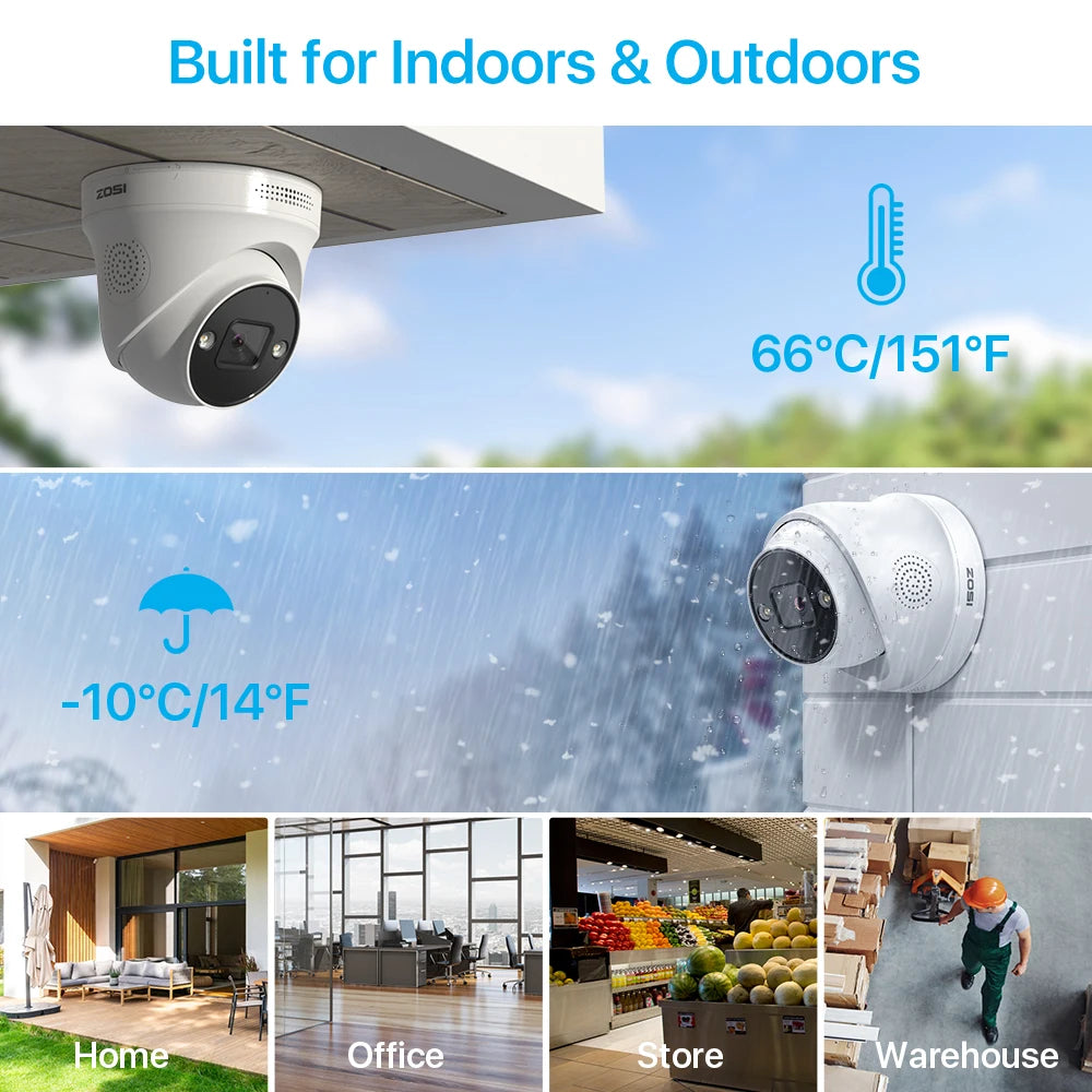 ZOSI 8CH 4K PoE Video Surveillance Camera System AI Face Detection 5MP 8MP Full Color Night Vision
