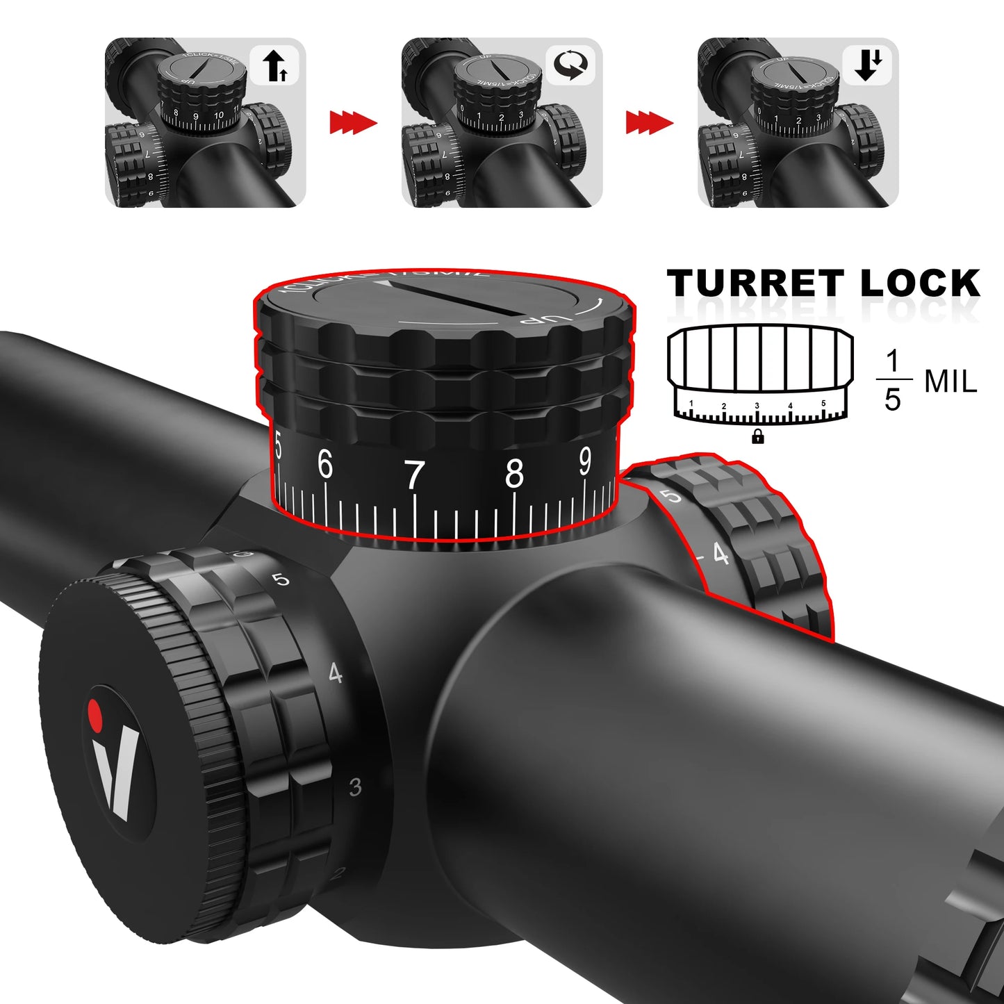 VictOptics S6 1-6x24 SFP Riflescope Red & Green Illumination Turret Lock System  AR 15 .223 5.56