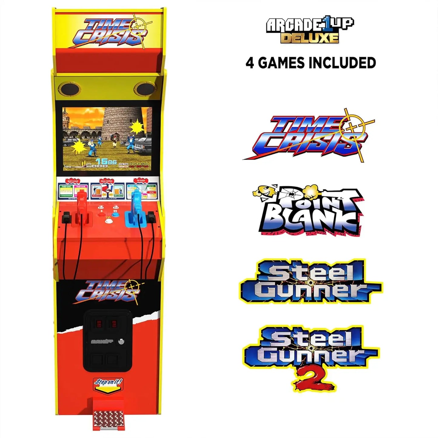 17-in High Res LCD Screen Multiplayer Time Crisis, Point Blank, & Steel Gunner Light Gun Arcade