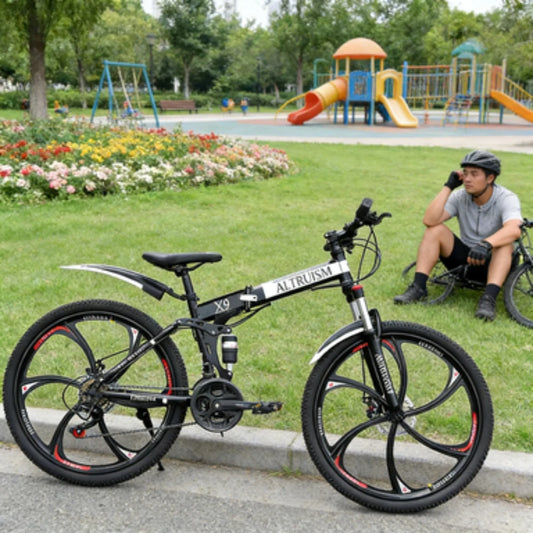 26 Inch Mountain Bike 21 Speed Dual Suspension Adult Bicycle with Adjustable Disc Brake