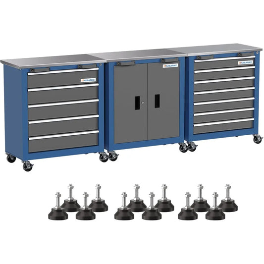 Combination Tool Chest with Lock,5-Drawer/7-Drawer/2 Door Rolling Tool Chest w/ Wheels