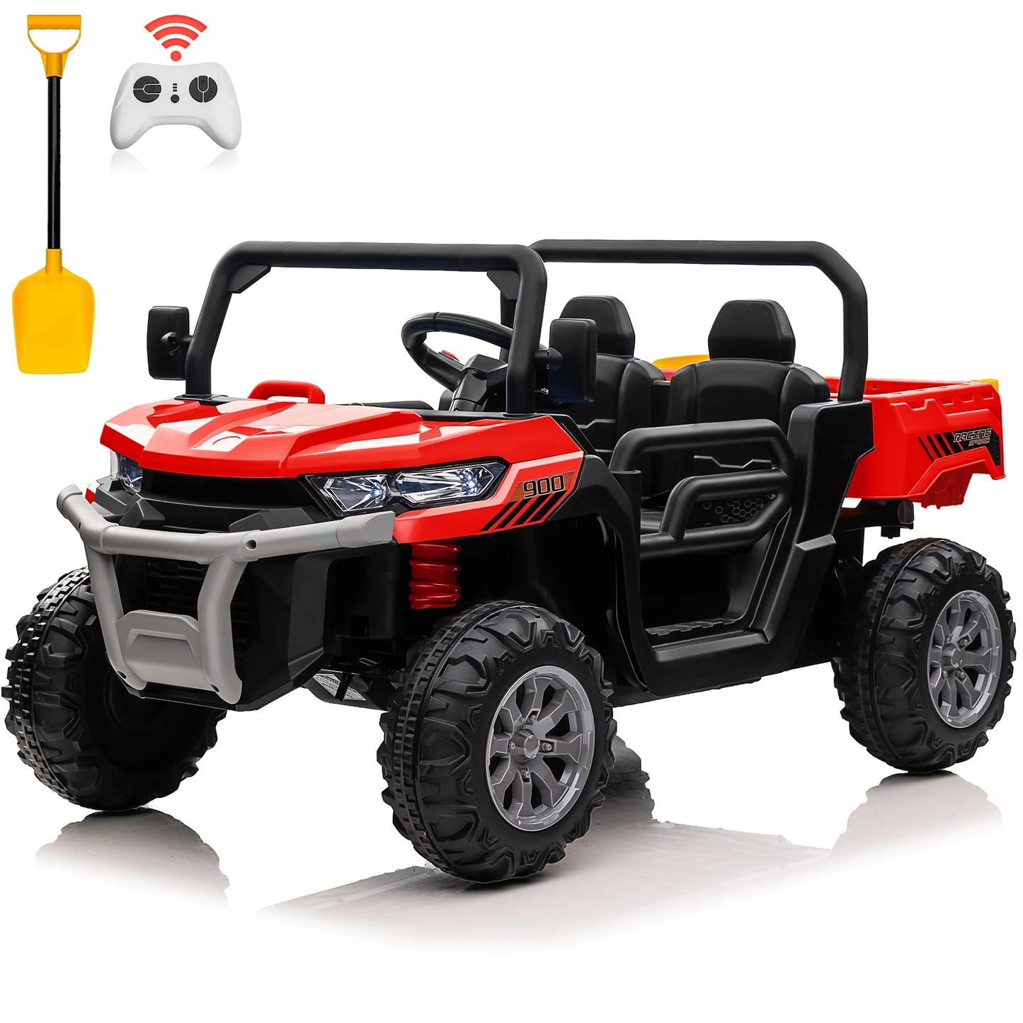 24V Ride on Dump Truck, 2 Seater Kids UTV Electric Car w/2.4G Remote Control, 4 Wheeler, Bluetooth