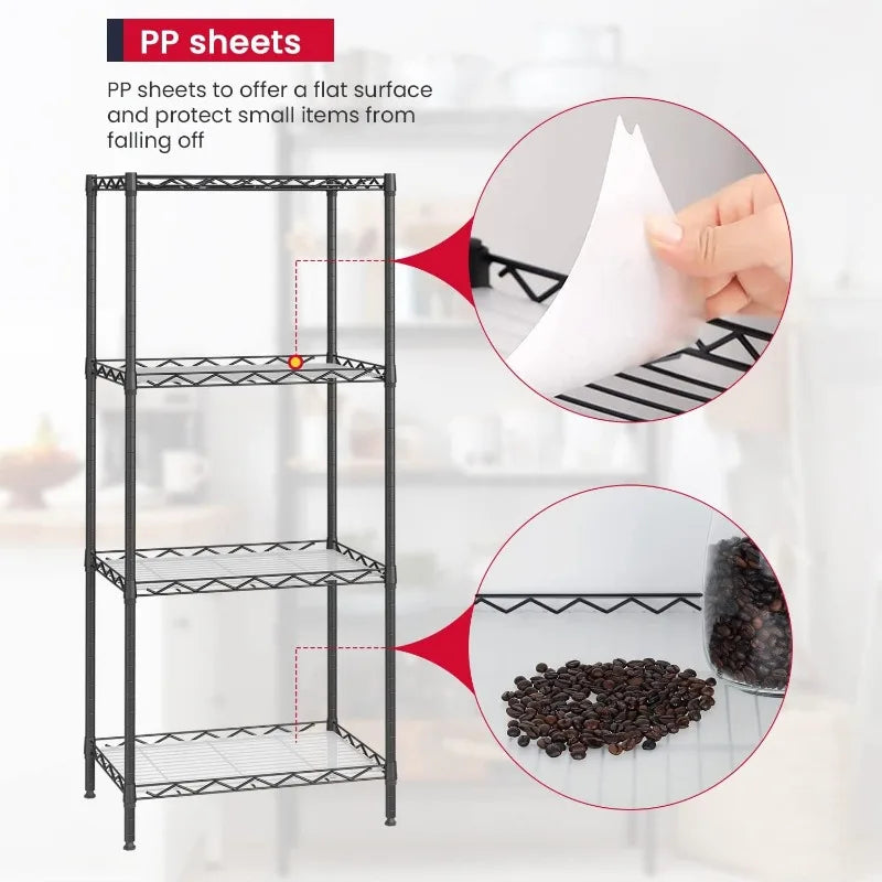 Storage Shelves 2100Lbs Capacity, 6-Shelf on Casters 48" L×18" W×72" H Commercial Wire Shelving Unit