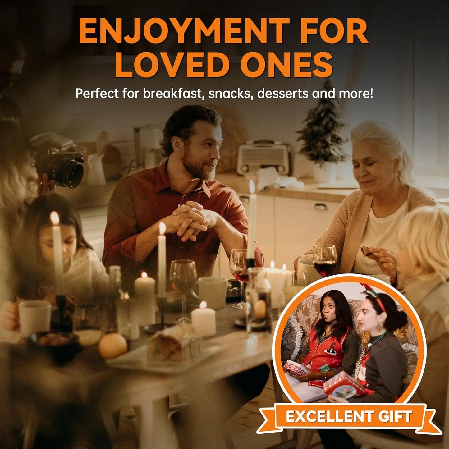 Multi Pizzelle Maker Electric, Stroopwafel Iron, 4 x 4.5'' Pizzelle Waffle Cookies Maker