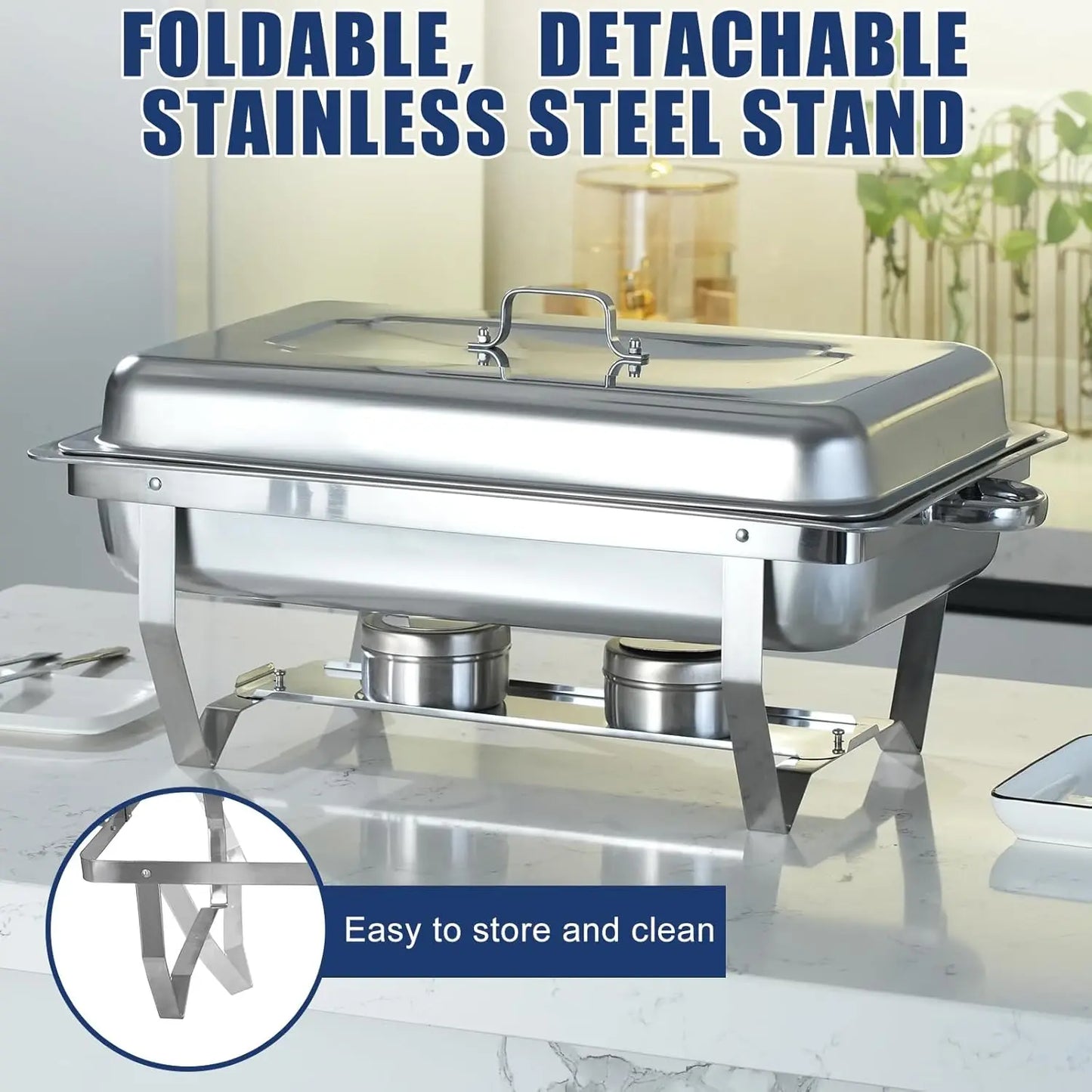 Chafing Dish Buffet Set 8QT Electric Stainless Steel 2/4/6Pack Full Size Pans Food Warmer Chafing