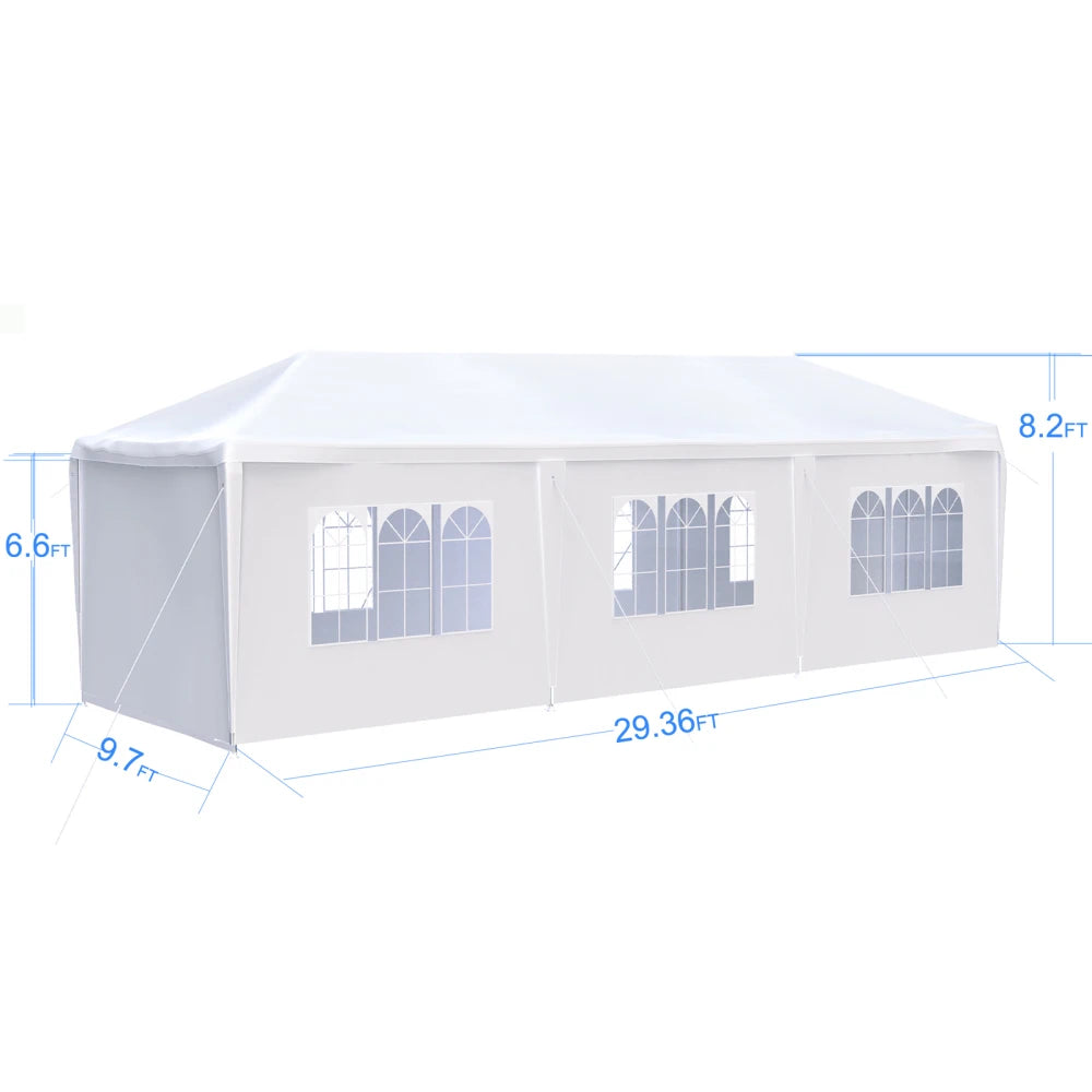 10x30' Wedding Party Canopy Tent Outdoor Gazebo with 8 Removable Sidewalls canopy tent