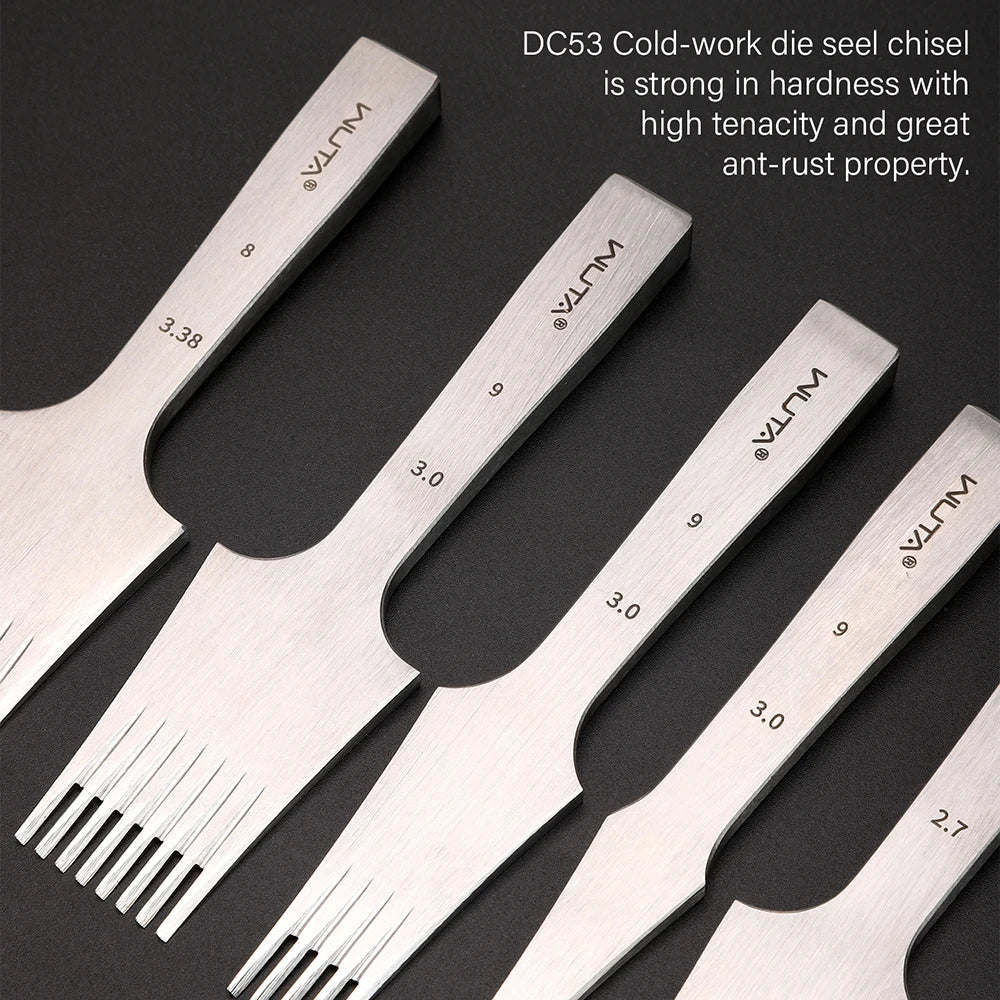 WUTA 1pc High Quality Sharp Leather Chisel French Style Pricking Iron Die-steel/ Punching Tool