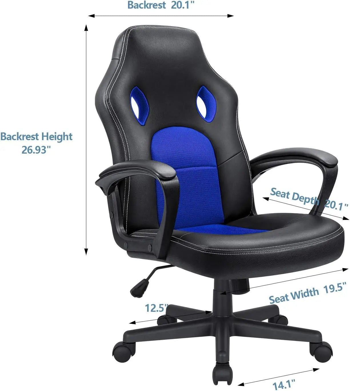 Office Gaming Chair High Back Leather Computer Chairs Ergonomic Height Adjustable Racing Game