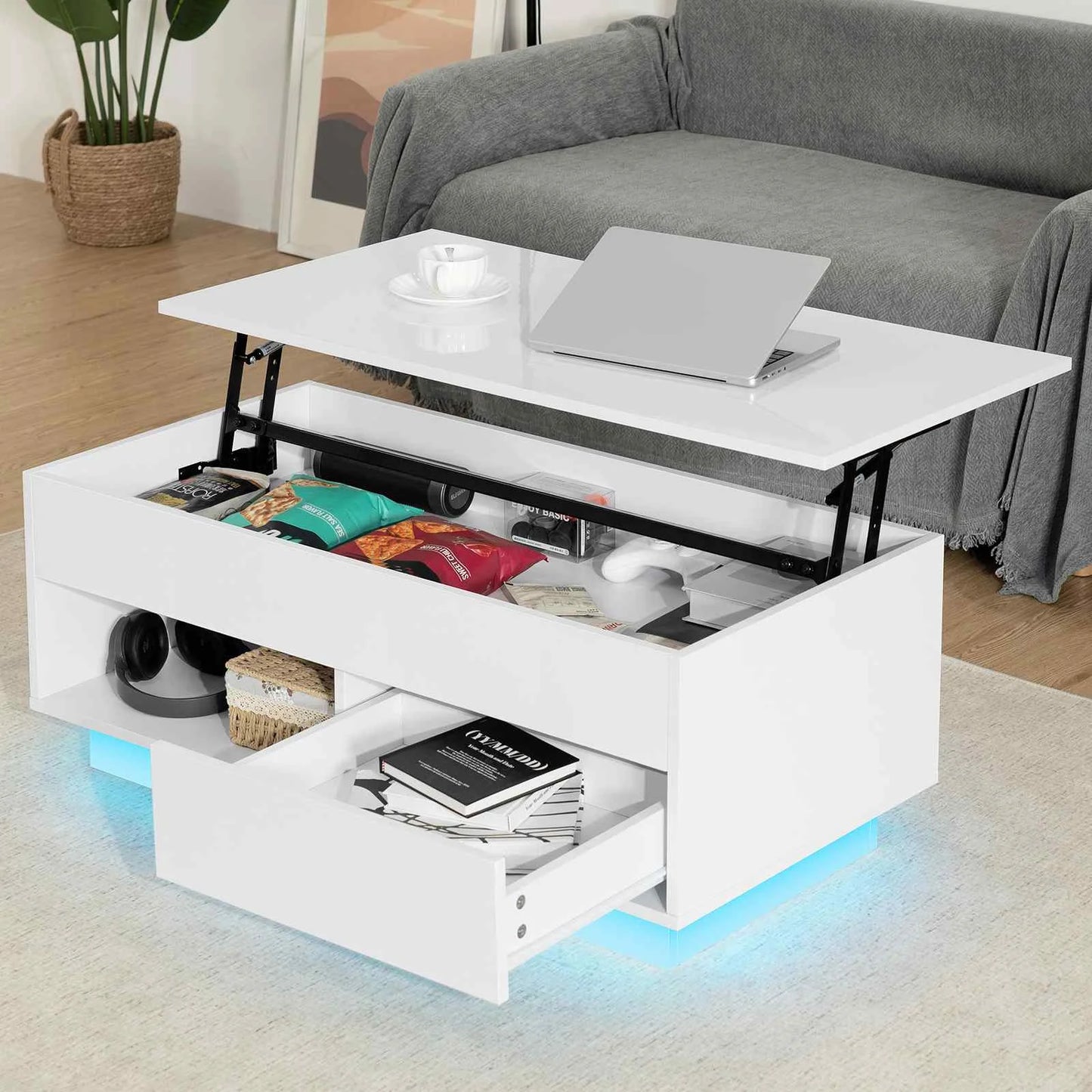 LED Lift Coffee Table The Ultimate Modern Furniture with Height Adjustment and Sleek Design