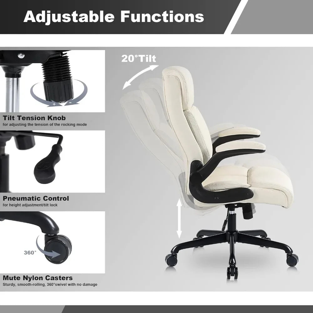 Executive Office Chair, Ergonomic Home Office Desk Chairs, PU Leather Computer Chair