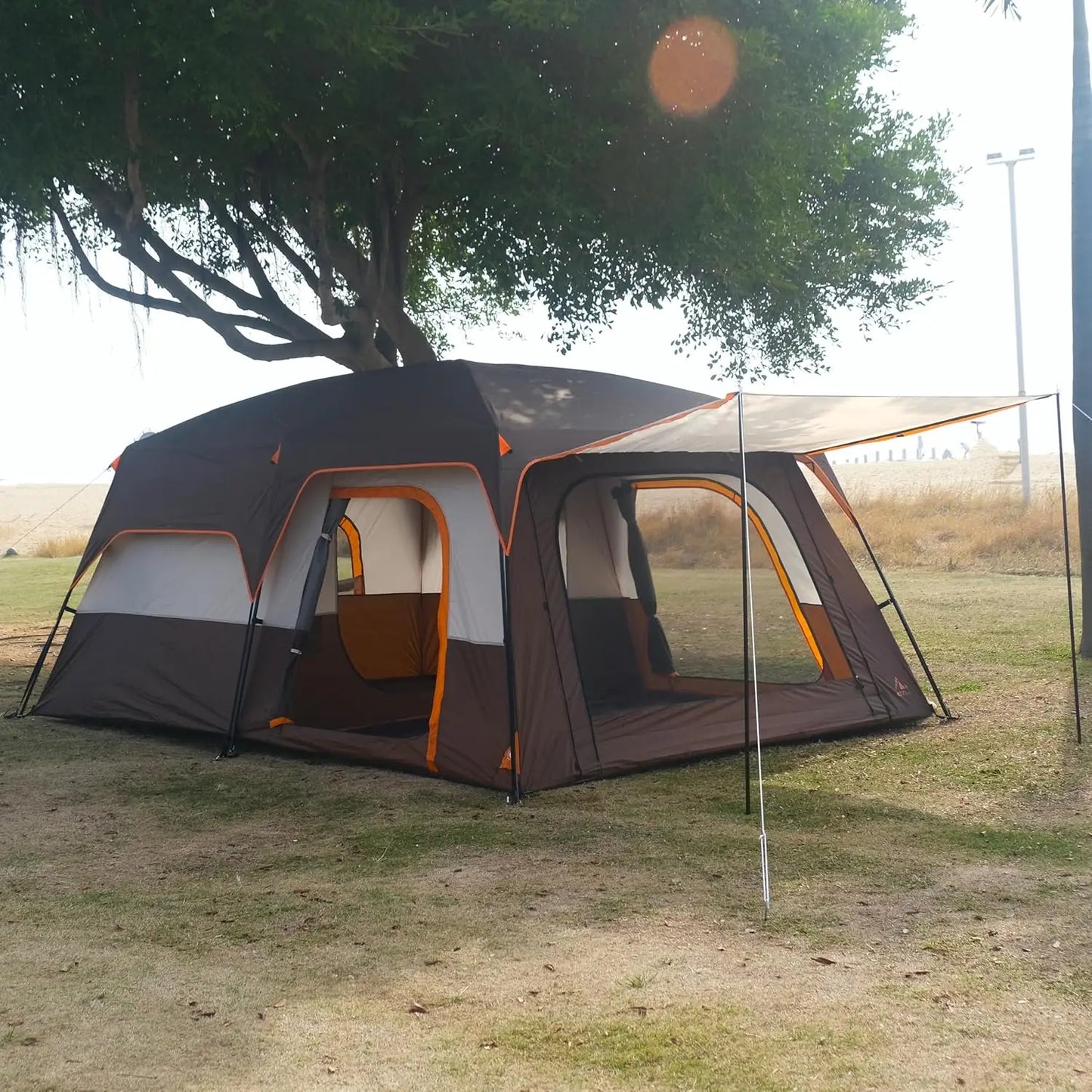 Extra Large Tent 6-10-12-14 Person(Style-B),Family Cabin Tents,2 Rooms,3 Doors and 3 Windows