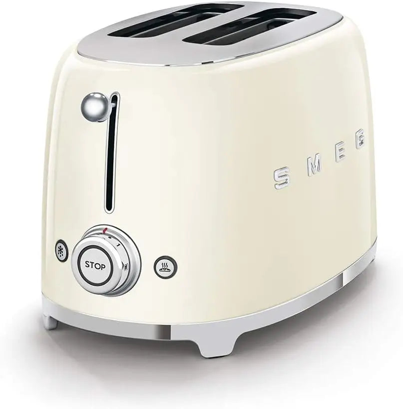 Slice Toaster with 6 Presets and Defrost Function and Removable Crumb Tray (Cream)